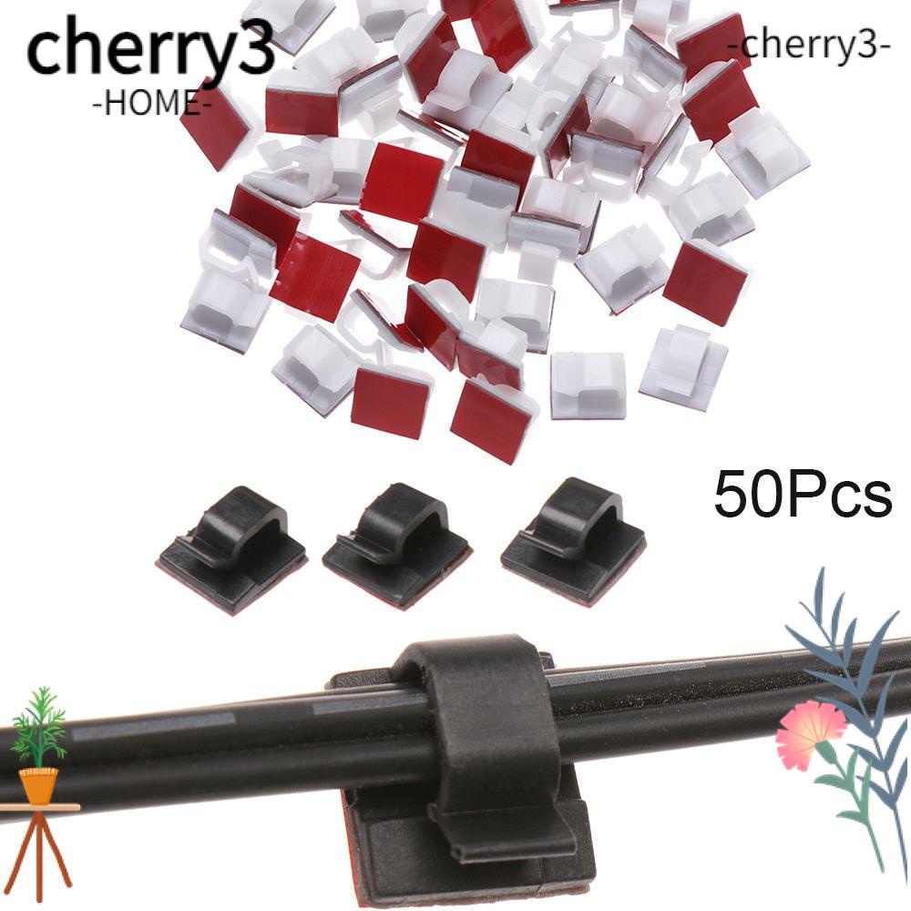 cherry3-คลิปหนีบสายเคเบิ้ล-มีกาวในตัว-50-ชิ้น