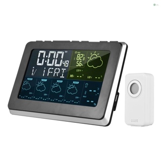 [พร้อมส่ง] นาฬิกาปลุกดิจิทัล WiFi หน้าจอ LCD ควบคุมอุณหภูมิ ความชื้น 5 วัน พยากรณ์อากาศ 3 นาฬิกาปลุก พร้อมเลื่อนปลุก P