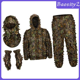 [Baosity2] Ghillie ชุดเสื้อแจ็กเก็ตมีฮู้ด ลายใบไม้ 3D น้ําหนักเบา สําหรับผู้ชาย เหมาะกับการถ่ายภาพเกม