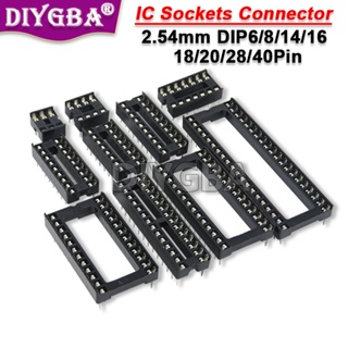 ซ็อกเก็ตวงจรรวม DIP6 DIP8 DIP14 DIP16 DIP18 DIP20 DIP28 DIP40 IGMOPNRQ 2.54 มม. เชื่อมต่อ 6 8 14 16 18 20 24 28 40 Pin DIP 10 ชิ้น