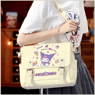 Fash Sanrio Kuromi กระเป๋าสะพายไหล่ กระเป๋าถือแฟชั่น ผ้าแคนวาส ลายการ์ตูนน่ารัก ความจุขนาดใหญ่ สําหรับสตรี นักเรียน