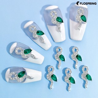 Flospring พลอยเทียมอัลลอย แวววาว แวววาว แวววาว สําหรับตกแต่งเล็บ DIY 10 ชิ้น