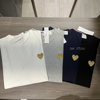 พร้อมส่ง เสื้อยืดคอกลม แขนสั้น พิมพ์ลาย PLAY COMME DES GARCONS REI KAWAKUBO CDG LOVE GOLD HEART สําหรับผู้ชาย และผู้หญิง