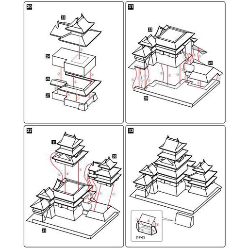 โมเดลกระดาษ-รูปปราสาทมัตสึโมโตะ-แฮนด์เมด-diy