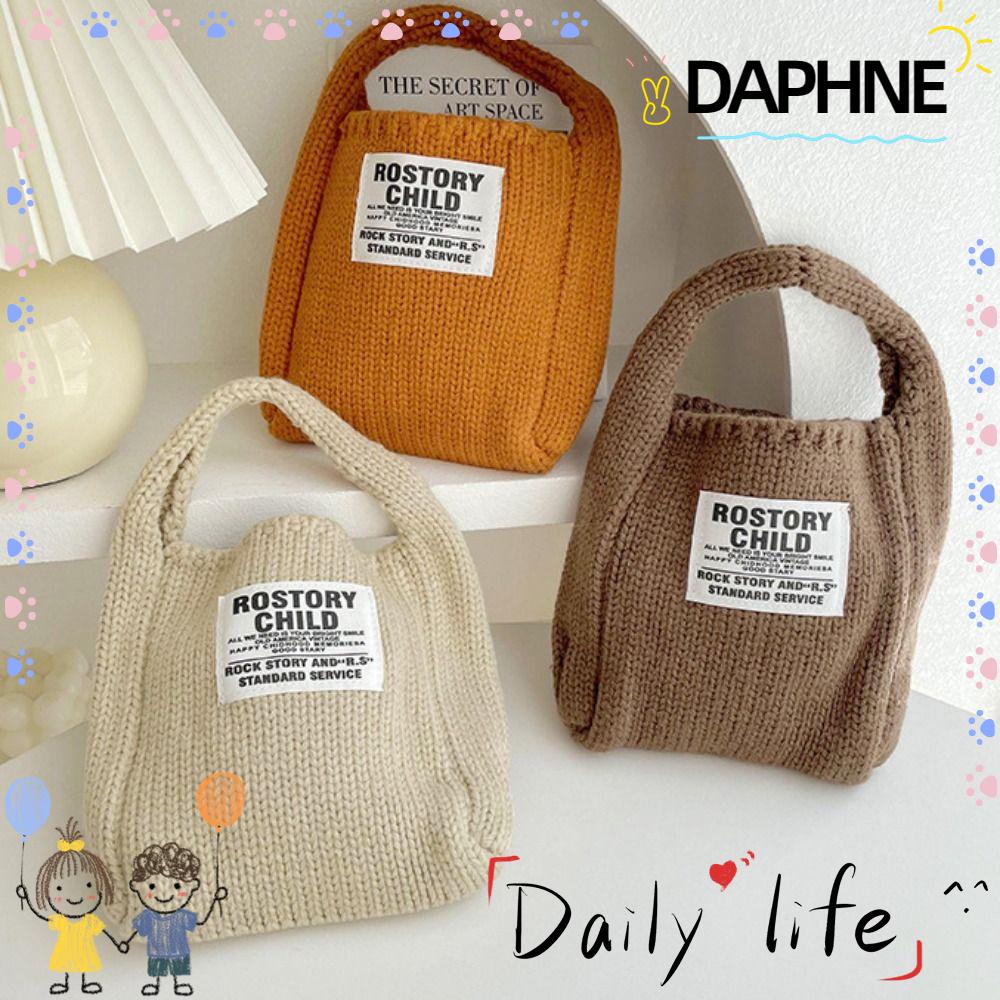 daphne-กระเป๋าถือ-ผ้าขนสัตว์ถัก-แฮนด์เมด-ความจุสูง-สําหรับนักเรียน