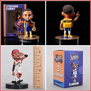 โมเดลตุ๊กตาฟิกเกอร์ NBA Star Stephen Curry Allen Iverson ของเล่นสําหรับเด็ก