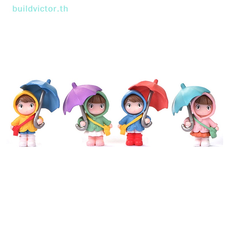 buildvictor-ฟิกเกอร์ตุ๊กตาเด็กผู้หญิง-ร่ม-ขนาดเล็ก-สําหรับตกแต่งสวน-1-4-ชิ้น