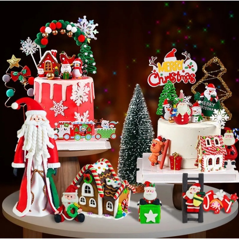 ท็อปเปอร์เค้ก-รูปซานตาคลอส-กวาง-สโนว์แมน-กวาง-ต้นคริสต์มาส-แบบนิ่ม-สําหรับตกแต่งเค้ก-ปีใหม่-ขนมหวาน-เบเกอรี่