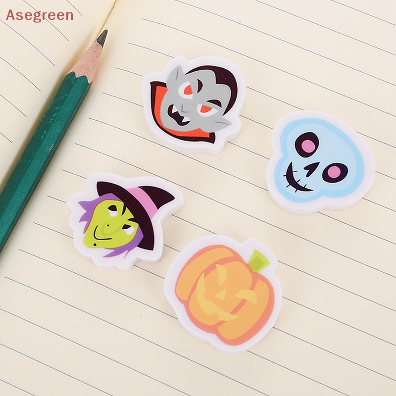 asegreen-ยางลบดินสอ-แบบนิ่ม-ทนทาน-ลายการ์ตูนฮาโลวีน-10-ชิ้น