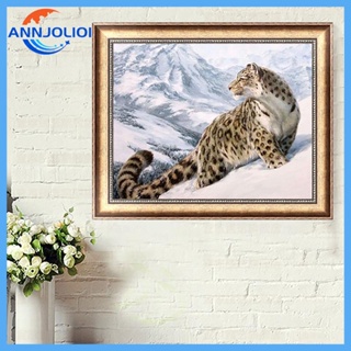Ann ชุดงานปักครอสติชเม็ดบีด ทรงเพชร 5D รูปเสือดาวหิมะ สําหรับตกแต่งบ้าน DIY