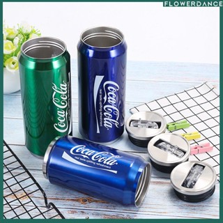 Coca Cola Thermos Tumbler Themal Flaks 304ขวดน้ำสแตนเลส350Ml/500Ml กระติกน้ำสูญญากาศแก้วกระเป๋าเดินทางกระป๋องถ้วยกาแฟ Flowerdance