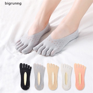 Bigrunng ถุงเท้าซิลิโคน แบบสวมห้านิ้ว กันลื่น แฟชั่นสําหรับผู้หญิง SG
