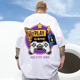 Street Style Retro Game Console Printed Round Neck Short-Sleeved T-Shirt Men Women Loose Summer Trendy Couples Casu_03