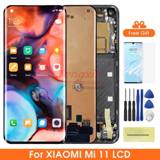 หน้าจอสัมผัสดิจิทัล Lcd 6.81 นิ้ว พร้อมกรอบ แบบเปลี่ยน สําหรับ Xiaomi Mi 11 M2011K2C M2011K2G Xiaomi 11 Mi11