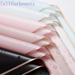 Fallforbeauty กระดาษห่อช่อดอกไม้ เนื้อแมตต์ ขอบทอง สําหรับงานแต่งงาน