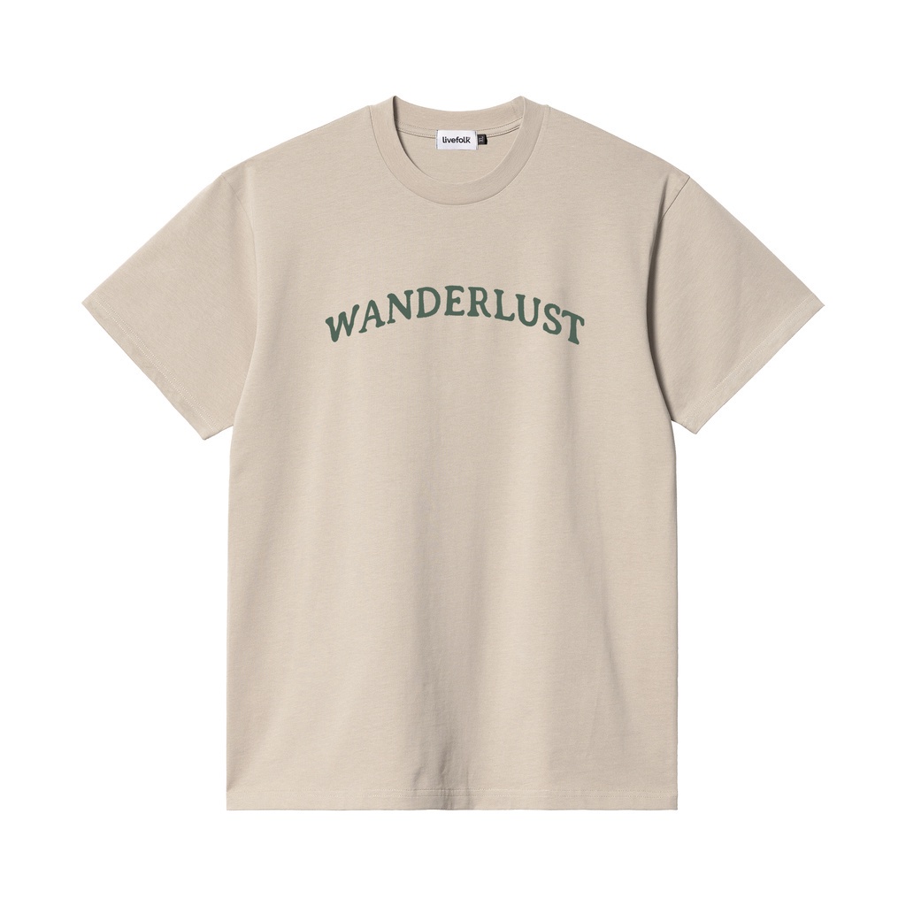 เสื้อยืดผ้าฝ้ายพิมพ์ลายlivefolk-wanderlust-mocha-t-shirt