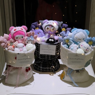 ตุ๊กตาช่อดอกไม้ Sanrio My Melody Kuromi Cinnamoroll ของเล่นสําหรับเด็ก