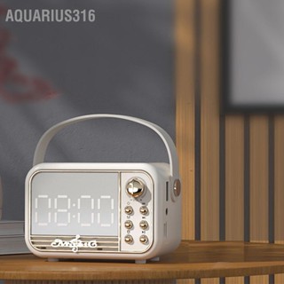  Aquarius316 ลำโพงบลูทู ธ แบบพกพาย้อนยุค ลำโพงไร้สายมินิบลูทู เครื่องเล่นเพลงย้อนยุคคลาสสิกเสียงสเตอริโอ