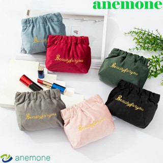 Anemone กระเป๋ากํามะหยี่ ขนาดเล็ก สําหรับใส่เครื่องสําอาง ลิปสติก เครื่องประดับ เหมาะกับการพกพาเดินทาง