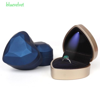 Bluevelvet กล่องโชว์เครื่องประดับ ต่างหู สร้อยคอ สร้อยข้อมือ แหวน LED หรูหรา สําหรับงานแต่งงาน