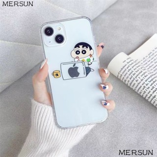 ✅เคสโทรศัพท์มือถือ ลายการ์ตูนชินจังน่ารัก สําหรับ Iphone 14promax121311เคสโทรศัพท์มือถือ แบบใส สีขาว สําหรับ Apple EBVP