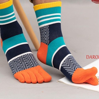 Daron ถุงเท้ากีฬา ข้อยาว แยกนิ้วเท้า แบบนิ่ม เรียบง่าย สําหรับผู้ชาย