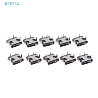 Best3c 10 ชิ้น Type-C 2Pin แนวนอน 90° ปลั๊กเสียบเชื่อมต่อ Type-C ตัวเมีย USB ตัวเมีย แบบชาร์จเร็ว