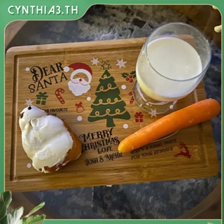 ซานตาคลอสแผ่นคริสต์มาสคุกกี้จานจานและแผ่นวันหยุดอบแผ่นคุกกี้ซานตาตกแต่งเกล็ดหิมะของขวัญคริสต์มาส Cynthia