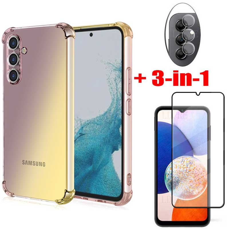 3-in-1-เคสโทรศัพท์มือถือ-ซิลิโคน-กันกระแทก-กันรอยกล้อง-สีรุ้ง-สําหรับ-samsung-galaxy-m54-m14-5g-a54-a34-a14-5g-a24