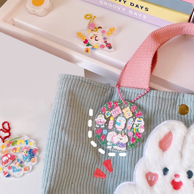 พวงกุญแจอะคริลิคใส-จี้คริสตัลใส-4-ชิ้น-diy