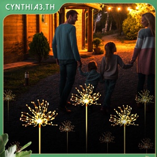 พลังงานแสงอาทิตย์ LED Ground Plug Light ทองแดงลวดดอกไม้ไฟกลางแจ้งสวนสวนตกแต่ง Light String ตกแต่งเทศกาล Gypsophila โคมไฟ Cynthia