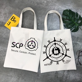 Scp กระเป๋าถือ กระเป๋าช้อปปิ้ง พิมพ์ลายโลโก้ SCP Wiki แฟชั่นลําลอง สําหรับเด็กผู้หญิง GYG5