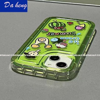 เคสป้องกันโทรศัพท์มือถือใส แบบนิ่ม ลายแตงโม สตรอเบอร์รี่ กันกระแทก สําหรับ Iphone 13 14promax 12 11 XWRY