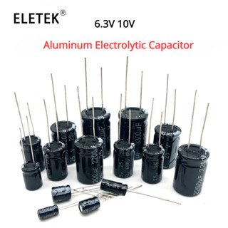 ตัวเก็บประจุอลูมิเนียมไฟฟ้า 6.3V 10V Series 20Values 2200UF 47UF 100UF 220UF 330UF 470UF 680UF 1500UF 3300UF