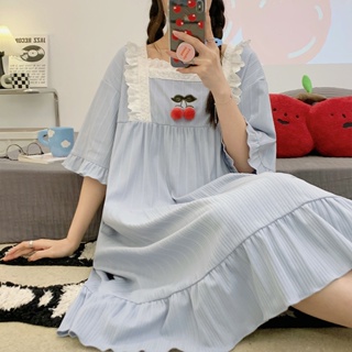 Summer new cartoon cute sweet pajamas Womens Homewear Casual Comfortable Short Sleeve Nightdress