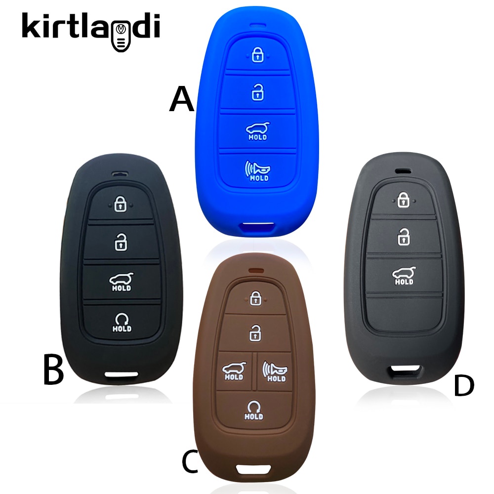 Ontto Cover In TPU Per Chiave Auto Hyundai (Solaris 2021, Tucson 2022, Nexo, Santa Fe, Atos Prime) - 4 Pulsanti, Portachiavi Incluso