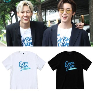 มีความสุข Evensun BounPrem เสื้อยืดลําลอง ผ้าฝ้าย แขนสั้น คอกลม สําหรับผู้ชาย ผู้หญิง คู่รัก