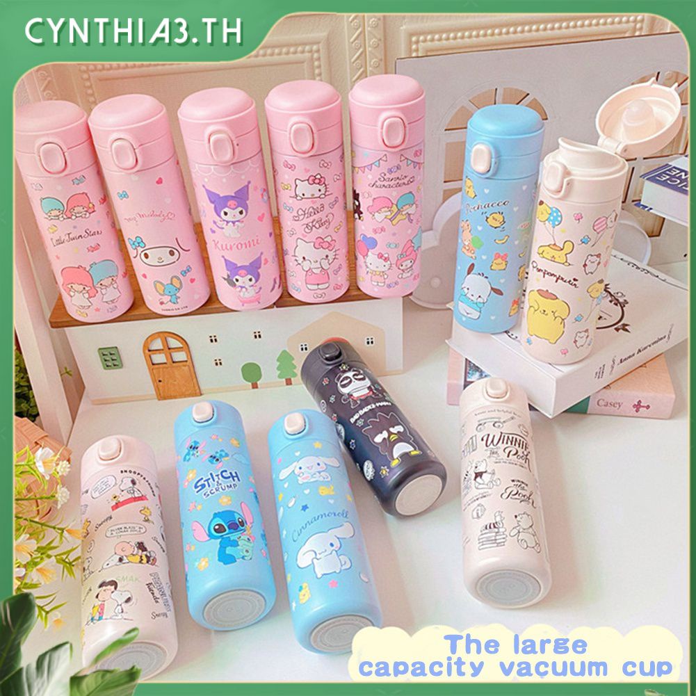 sanrio-กระติกน้ำร้อนสแตนเลส-420ml-ถ้วยน้ำสูญญากาศ-kuromi-cinnamoroll-ตุ๊กตาสเตอริโอวัสดุที่ปลอดภัยการ์ตูนกระติกน้ำร้อน-cynthia