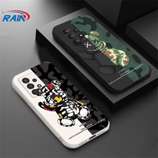 เคสโทรศัพท์มือถือ ซิลิโคนนุ่ม ลายพราง Bearbrick สีเขียว สําหรับ Samsung A24 A14 A04E A04S A04 A13 A03 A03S A23 A22 A20 A30 A12 A02S A11 A51 A71 A30 A50 A52 A20S A10S M12
