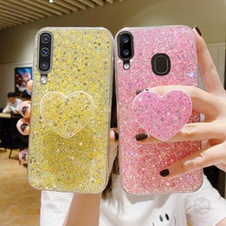 เคสโทรศัพท์มือถือ ซิลิโคนนุ่ม แต่งกลิตเตอร์ ฟอยล์หัวใจ ระยิบระยับ สําหรับ Samsung Galaxy A11 A21S A31 A51 A72 A10 A20 A30 A50 A70 A10S A20 A30S A50S A7 2018 A750