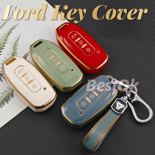 เคสกุญแจรีโมตรถยนต์ TPU 3 ปุ่ม พร้อมพวงกุญแจ อุปกรณ์เสริม สําหรับ Ford Territory 2023 2020 2021 2022 Fob