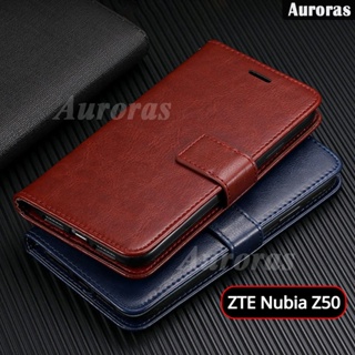 เคสโทรศัพท์มือถือหนัง ฝาพับ พร้อมช่องใส่บัตร ตั้งได้ หรูหรา สําหรับ ZTE Nubia Z50 Ultra ZTE Nubia Z50