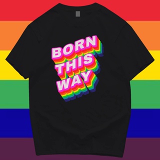 📦พร้อมส่ง (🔥พร้อมส่ง🔥) เสื้อ  PRIDE MONTH ผ้า BORN THIS WAY Cotton 100% ผ้าดีมากก LGBTQIA+ T-shirt
