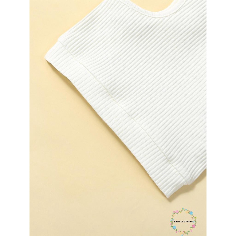 babyclothes-ชุดเสื้อแขนกุด-สองชิ้น-สีพื้น-และกระโปรง-ยืดหยุ่น-สําหรับเด็กผู้หญิง-วัยหัดเดิน-ฤดูร้อน