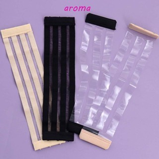 Aroma สายคล้องบราชั้นใน กันลื่น แบบใส 4 แถว 3 ตะขอ ยืดหยุ่น สีพื้น สําหรับผู้หญิง