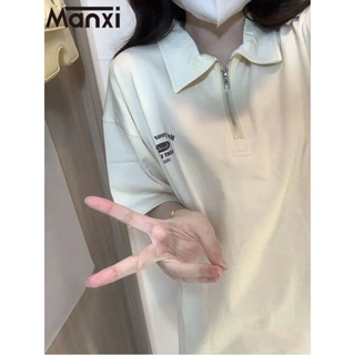 Manxi เสื้อเชิ้ตผู้หญิง เสื้อสาวอวบ สะดวกสบาย  มีความรู้สึกของการออกแบบ  A23K03N