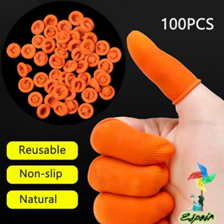 ESPO ถุงมือยางธรรมชาติ สีส้ม ใช้ซ้ําได้ สําหรับป้องกันเล็บ 100 ชิ้น