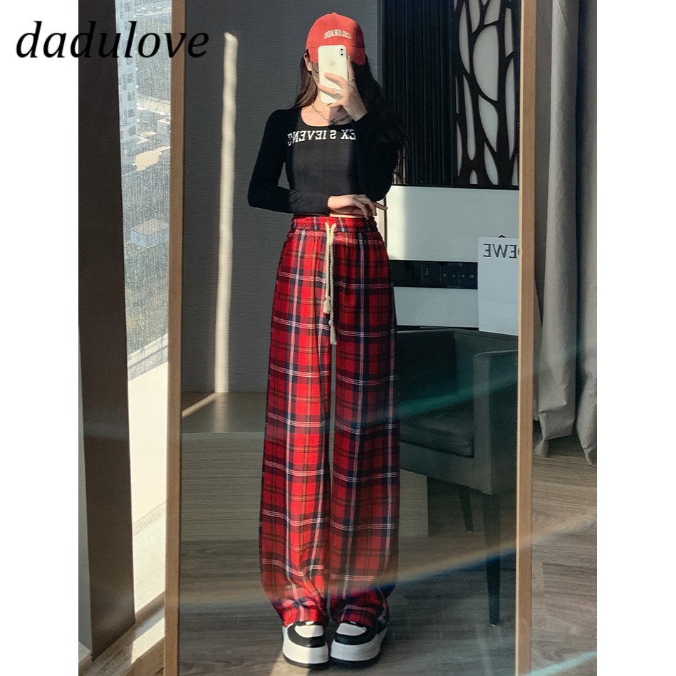 dadulove-new-american-ins-thin-section-plaid-casual-pants-niche-high-waist-wide-leg-pants-large-size-trousers