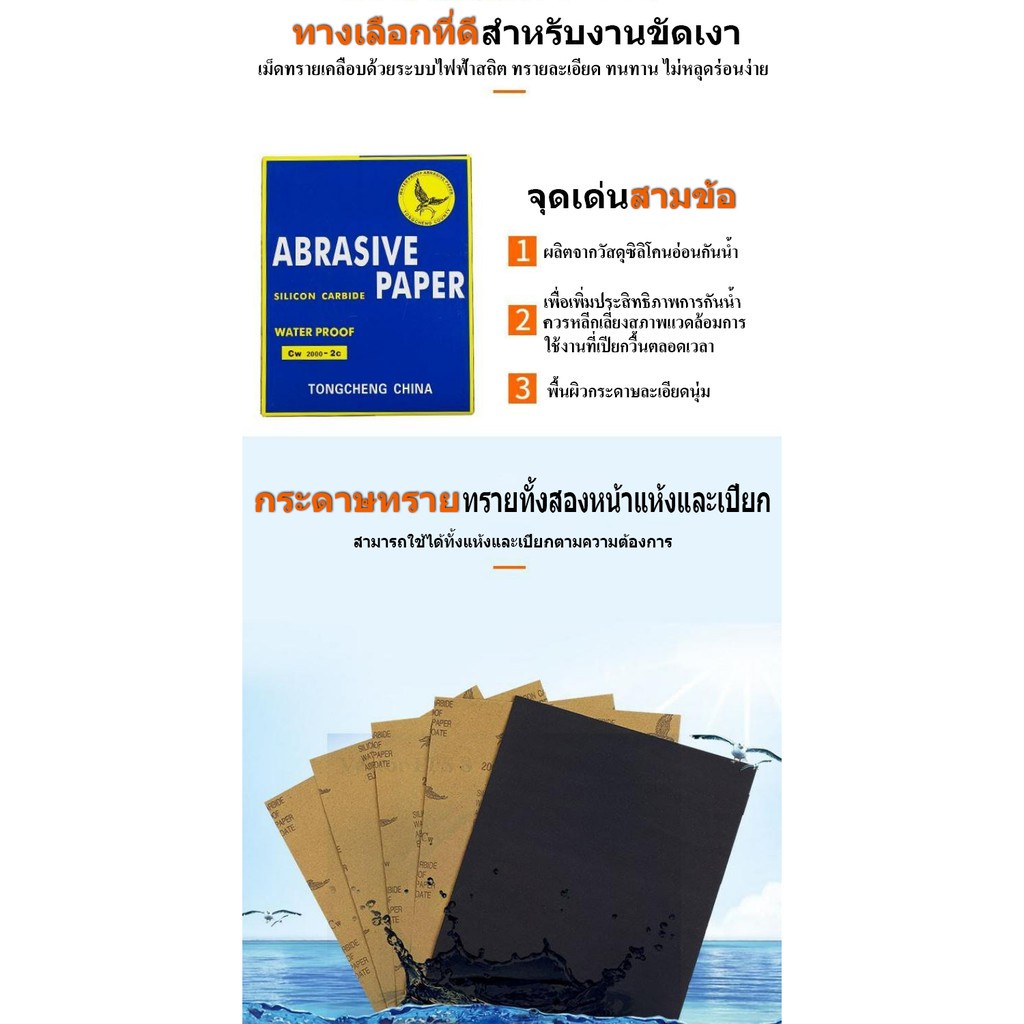 กระดาษทราย-กระดาษทรายขัดรถ-กระดาษทรายขัดเหล็ก-เบอร์-60-2000-สินค้าพร้อมจัดส่ง