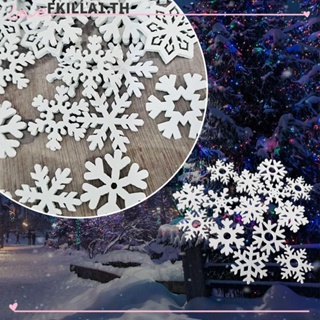 FACCFKI 100PCS Wooden Snowflake DIY Craft Embellishment Handicraft Christmas Decoration